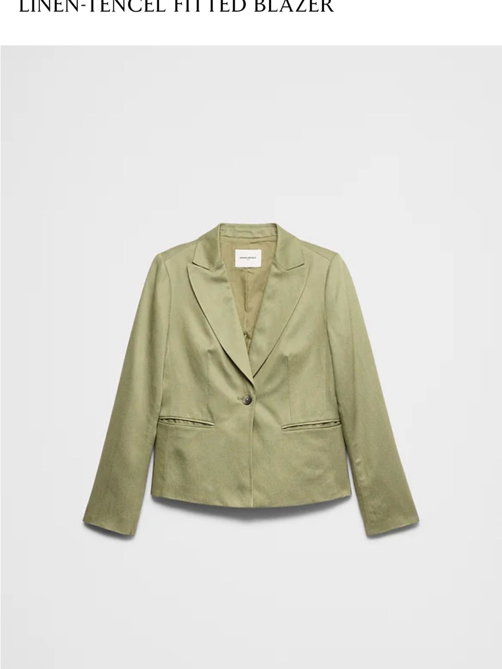 Banana Republic Olive Green Single-Button Blazer